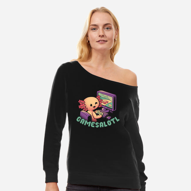 Gamesalotl-Womens-Off Shoulder-Sweatshirt-worlddominationforcats