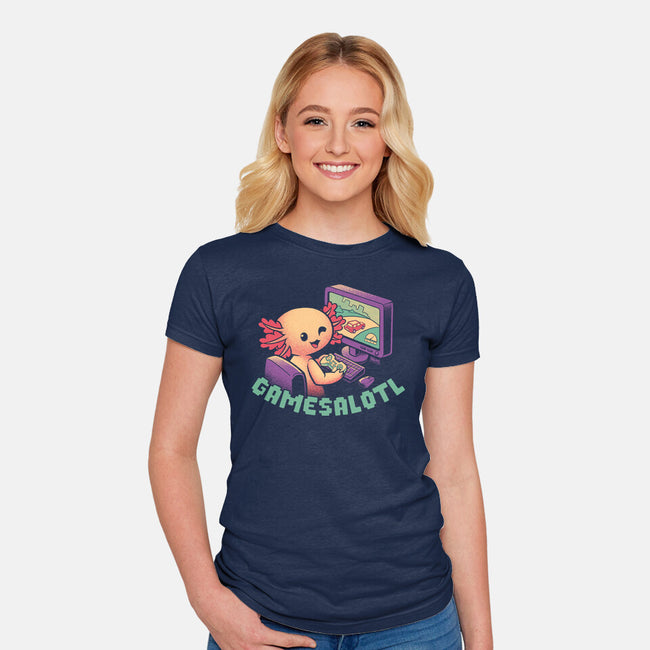 Gamesalotl-Womens-Fitted-Tee-worlddominationforcats