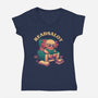 Readsalot-Womens-V-Neck-Tee-worlddominationforcats