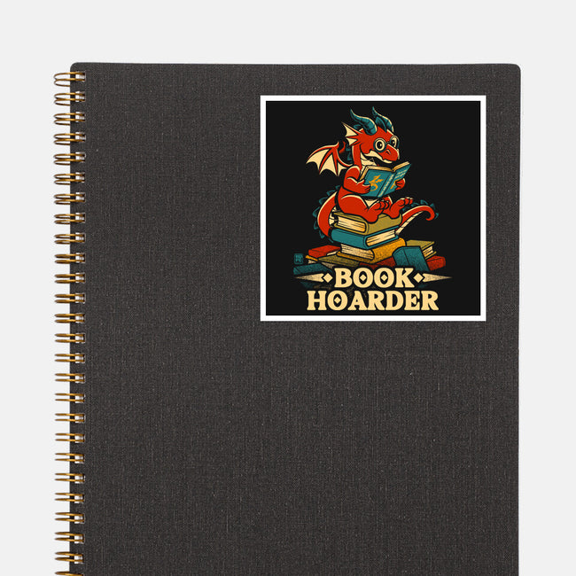 Book Hoarder Dragon-None-Glossy-Sticker-worlddominationforcats