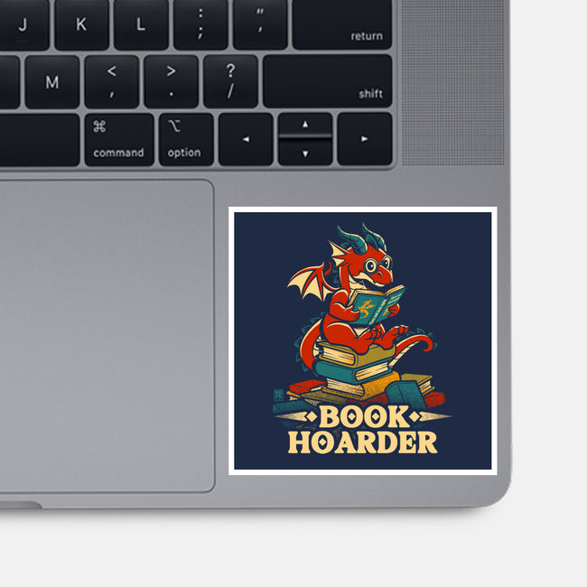 Book Hoarder Dragon-None-Glossy-Sticker-worlddominationforcats