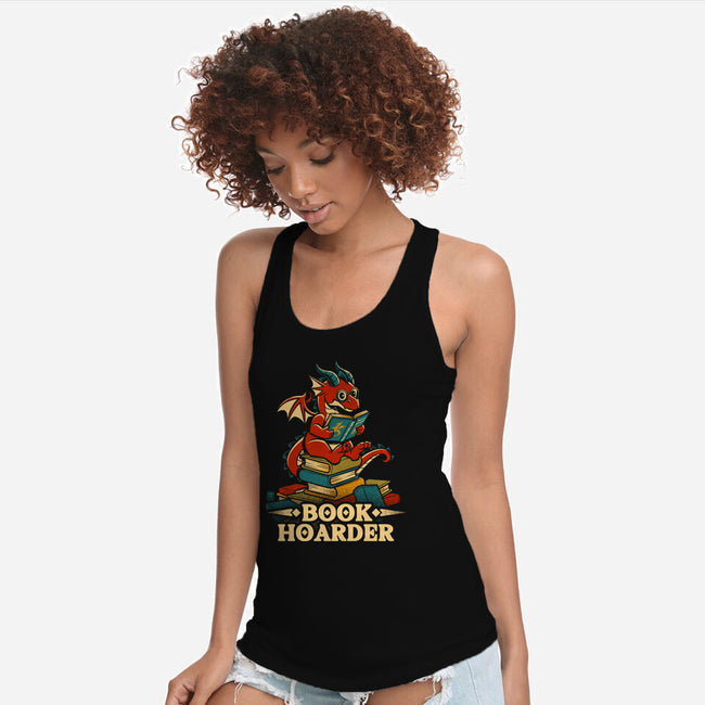 Book Hoarder Dragon-Womens-Racerback-Tank-worlddominationforcats