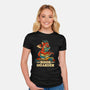 Book Hoarder Dragon-Womens-Fitted-Tee-worlddominationforcats