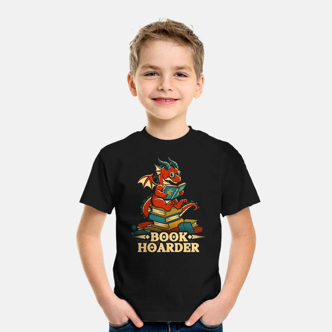 Book Hoarder Dragon-Youth-Basic-Tee-worlddominationforcats
