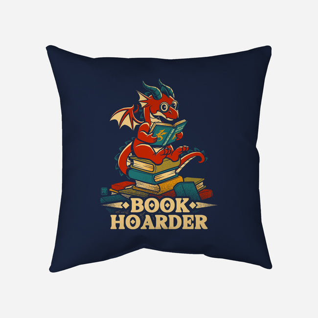 Book Hoarder Dragon-None-Removable Cover w Insert-Throw Pillow-worlddominationforcats