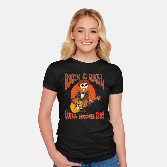 Rock Will Never Die-Womens-Fitted-Tee-P1yu5h