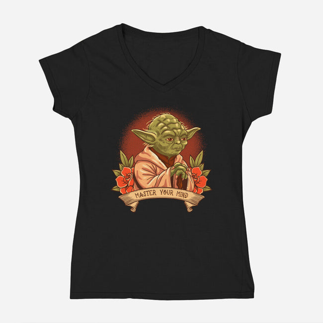 Master Your Mind-Womens-V-Neck-Tee-P1yu5h