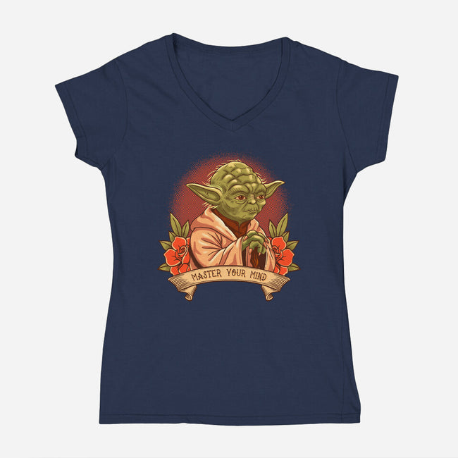 Master Your Mind-Womens-V-Neck-Tee-P1yu5h