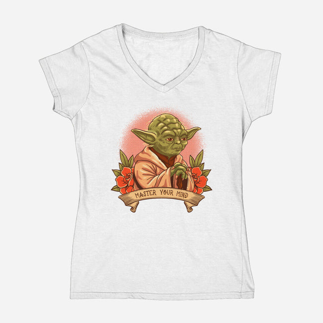 Master Your Mind-Womens-V-Neck-Tee-P1yu5h