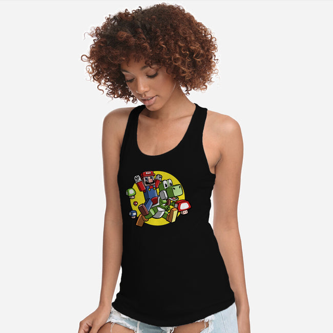 Dino Jockey-Womens-Racerback-Tank-zascanauta