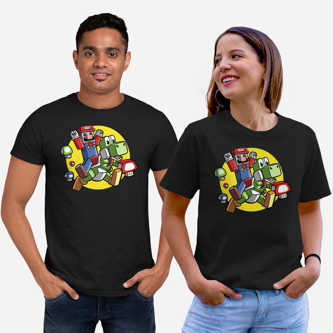 Dino Jockey-Unisex-Basic-Tee-zascanauta