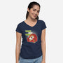 Relax At Home-Womens-V-Neck-Tee-Freecheese