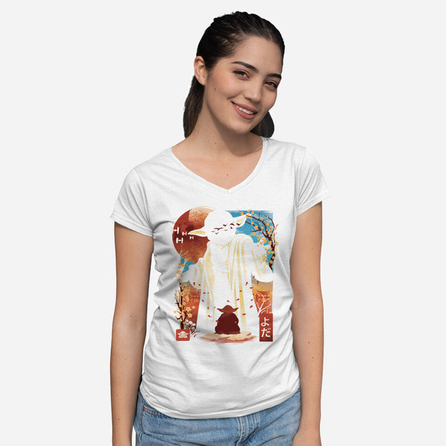 Legendary Jedi Master-Womens-V-Neck-Tee-dandingeroz
