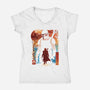Lone Gunfighter-Womens-V-Neck-Tee-dandingeroz