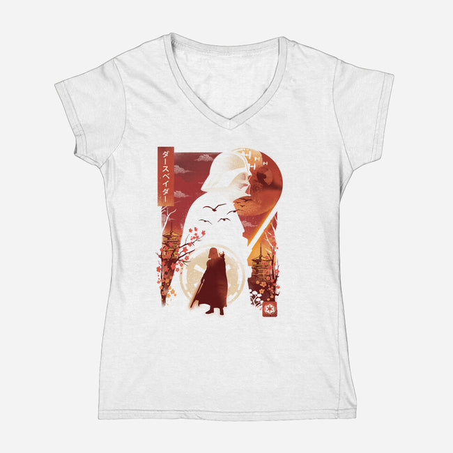 Lord Vader-Womens-V-Neck-Tee-dandingeroz