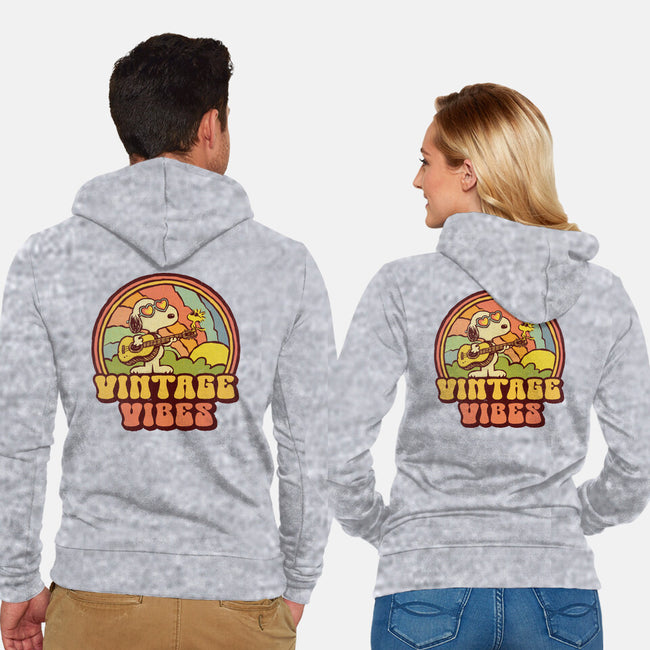 Vintage Beagle-Unisex-Zip-Up-Sweatshirt-kg07