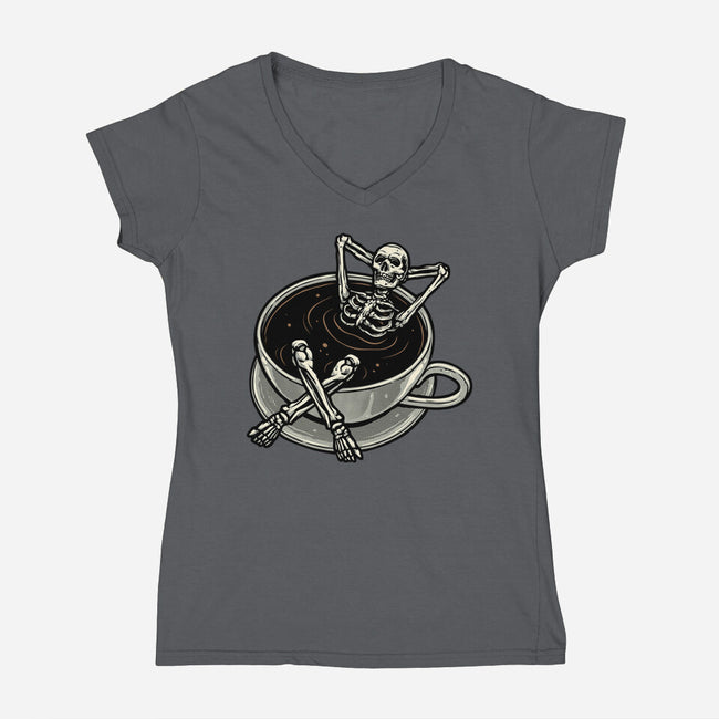 Coffee And Chill Vibes-Womens-V-Neck-Tee-momma_gorilla