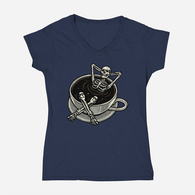 Coffee And Chill Vibes-Womens-V-Neck-Tee-momma_gorilla