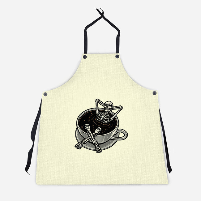Coffee And Chill Vibes-Unisex-Kitchen-Apron-momma_gorilla