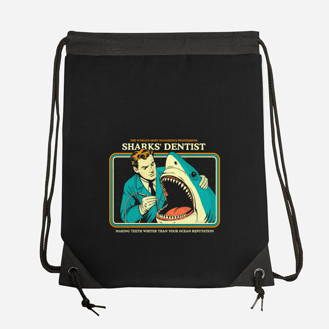 Sharks Dentist-None-Drawstring-Bag-Eoli Studio
