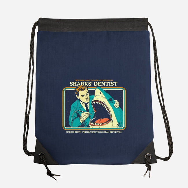 Sharks Dentist-None-Drawstring-Bag-Eoli Studio