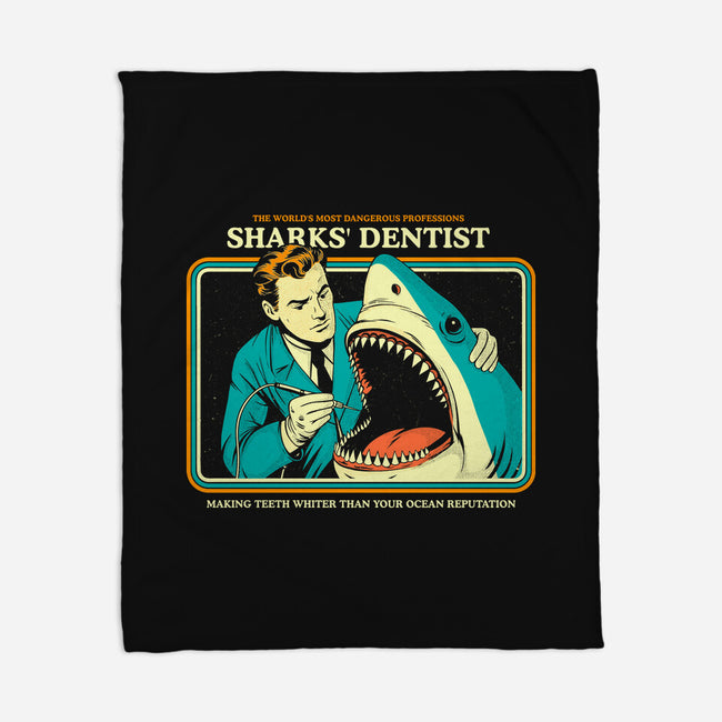 Sharks Dentist-None-Fleece-Blanket-Eoli Studio