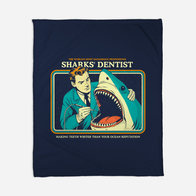 Sharks Dentist-None-Fleece-Blanket-Eoli Studio