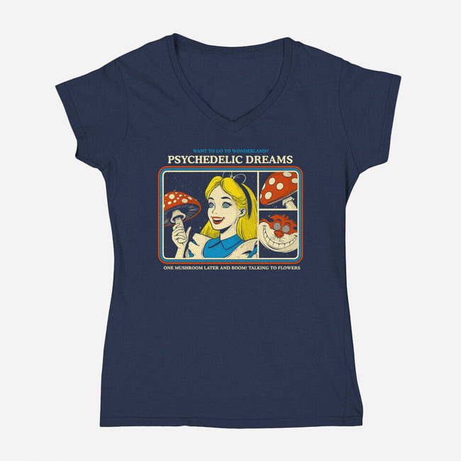 Psychedelic Dreams-Womens-V-Neck-Tee-Eoli Studio
