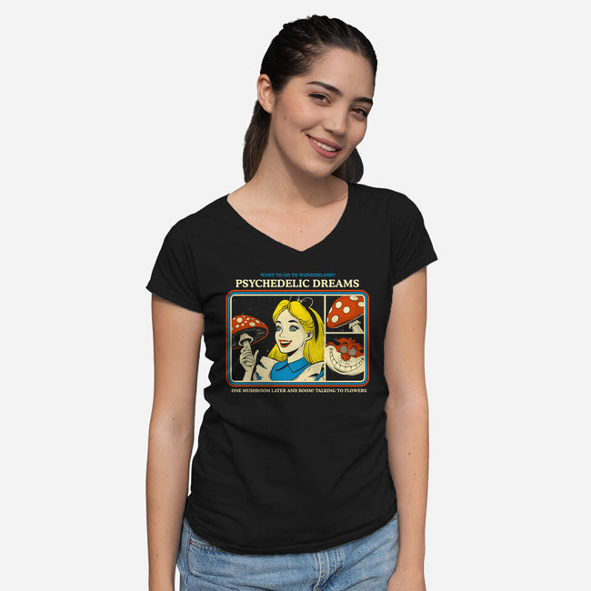 Psychedelic Dreams-Womens-V-Neck-Tee-Eoli Studio