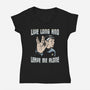 Live Long And Leave Me Alone-Womens-V-Neck-Tee-NMdesign