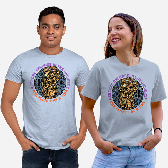 Restore Balance-Unisex-Basic-Tee-momma_gorilla