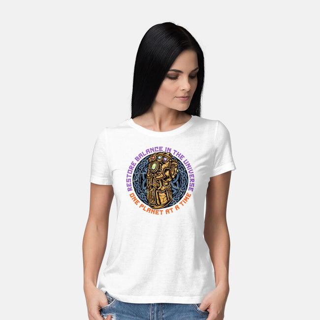 Restore Balance-Womens-Basic-Tee-momma_gorilla