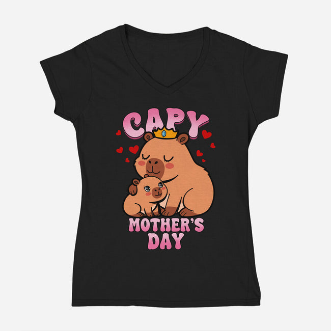 Capy Mother's Day-Womens-V-Neck-Tee-Boggs Nicolas