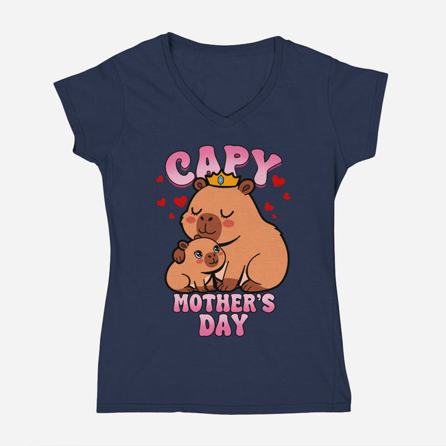 Capy Mother's Day-Womens-V-Neck-Tee-Boggs Nicolas