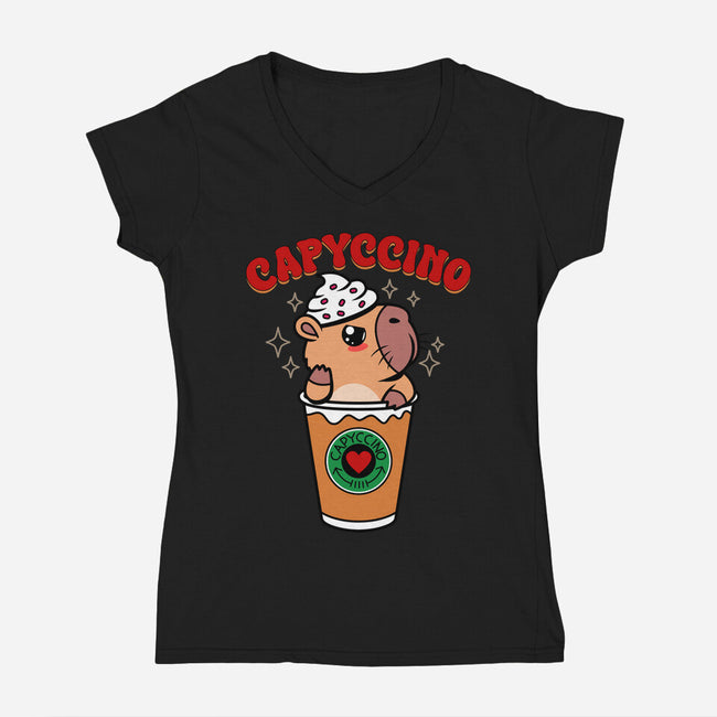 Capyccino-Womens-V-Neck-Tee-Boggs Nicolas