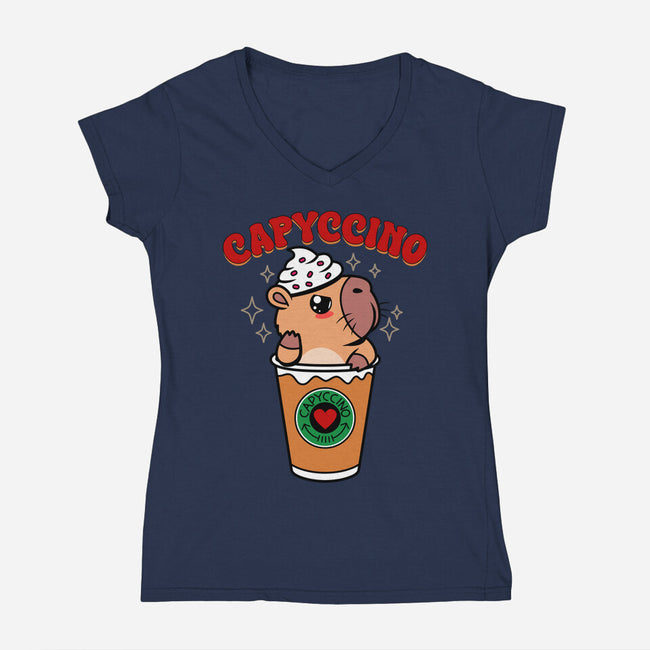 Capyccino-Womens-V-Neck-Tee-Boggs Nicolas