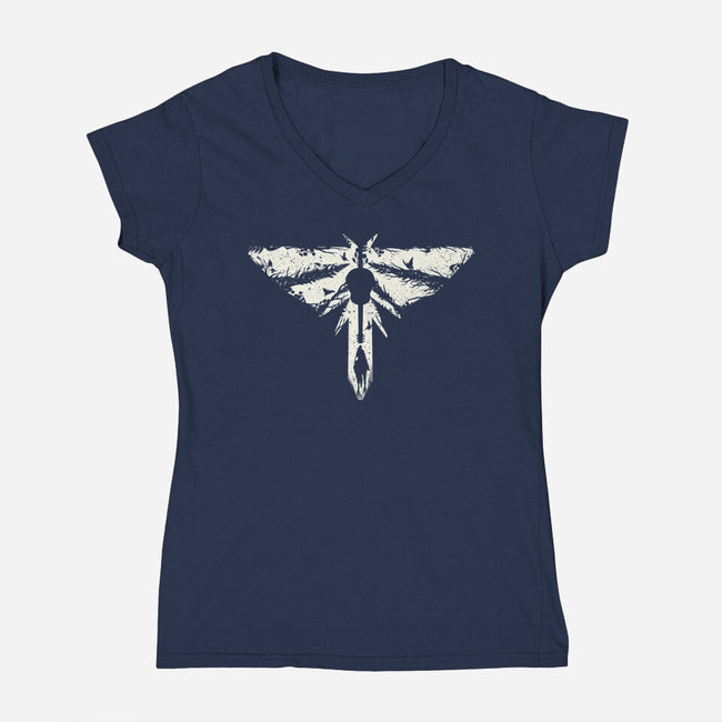 Look For The Light 2-Womens-V-Neck-Tee-dandingeroz
