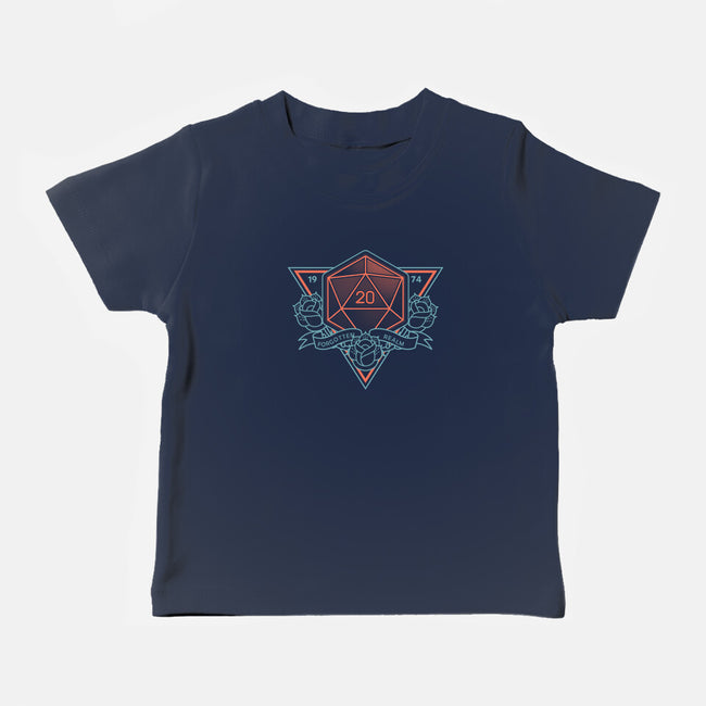 Neon Hipster Critical Dice-Baby-Basic-Tee-Astrobot Invention