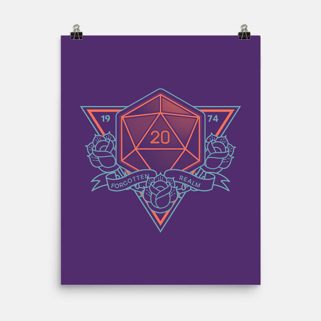 Neon Hipster Critical Dice-None-Matte-Poster-Astrobot Invention