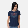 Neon Hipster Critical Dice-Womens-Basic-Tee-Astrobot Invention