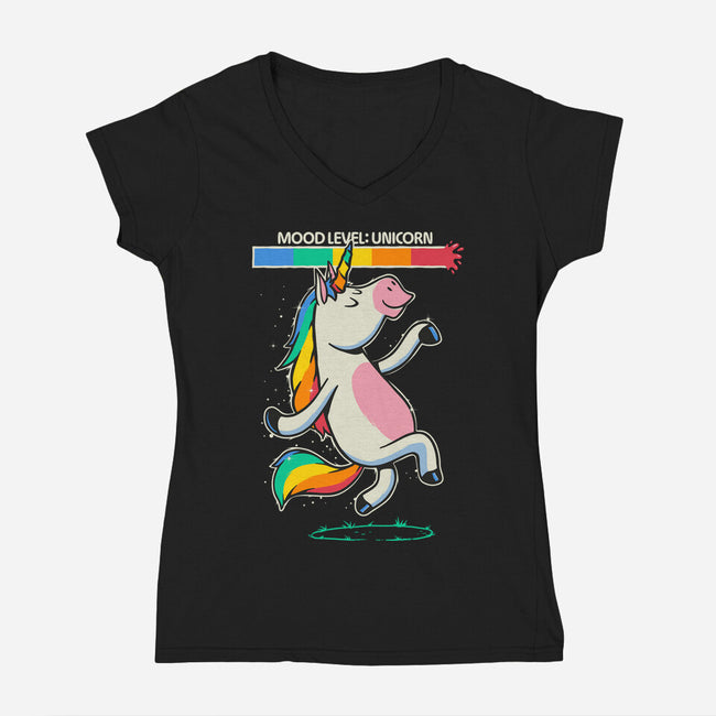 Mood Level Unicorn-Womens-V-Neck-Tee-Popnotic