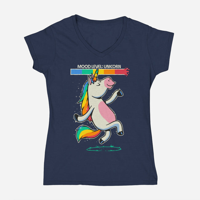 Mood Level Unicorn-Womens-V-Neck-Tee-Popnotic