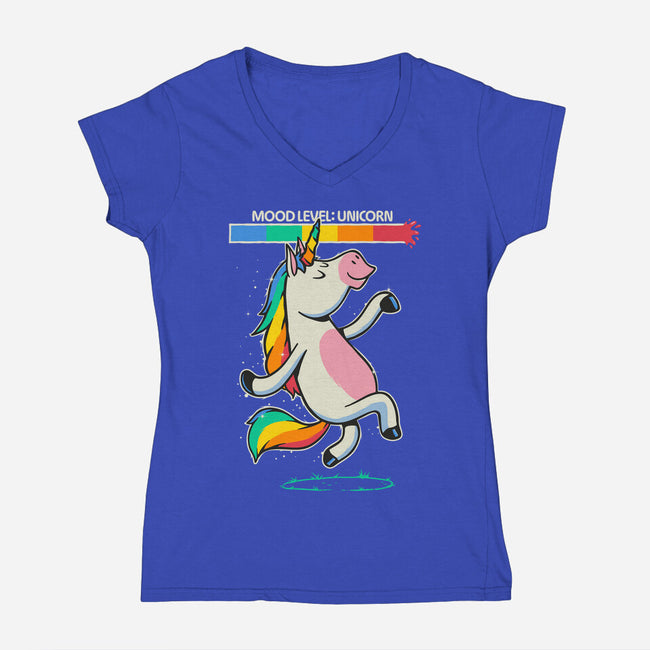 Mood Level Unicorn-Womens-V-Neck-Tee-Popnotic