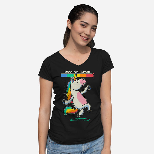 Mood Level Unicorn-Womens-V-Neck-Tee-Popnotic