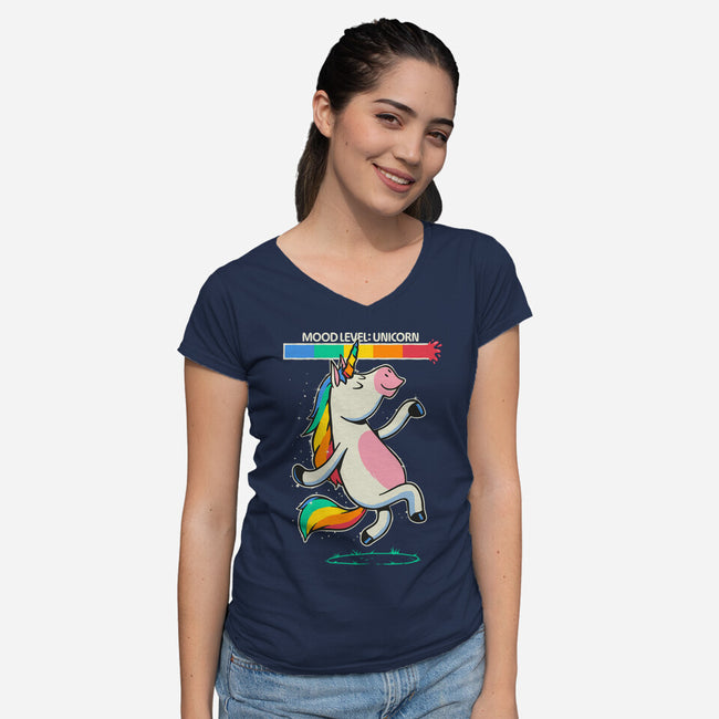 Mood Level Unicorn-Womens-V-Neck-Tee-Popnotic
