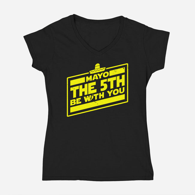Mayo The 5th Be With You-Womens-V-Neck-Tee-Boggs Nicolas