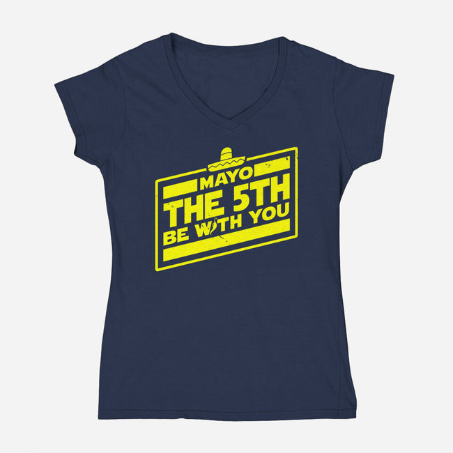 Mayo The 5th Be With You-Womens-V-Neck-Tee-Boggs Nicolas