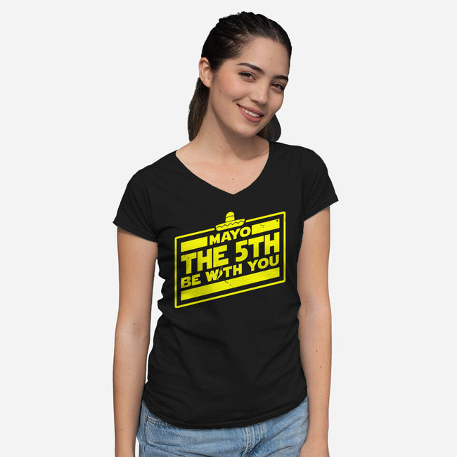 Mayo The 5th Be With You-Womens-V-Neck-Tee-Boggs Nicolas
