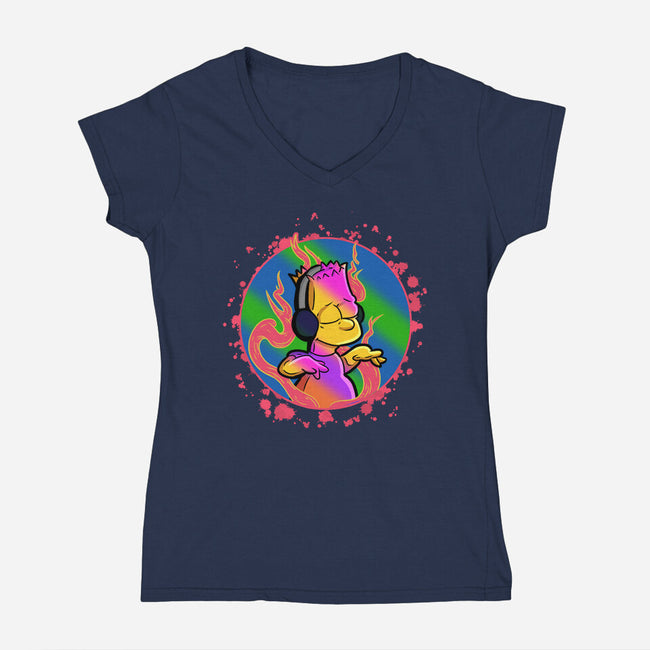 Music In My Soul-Womens-V-Neck-Tee-nickzzarto