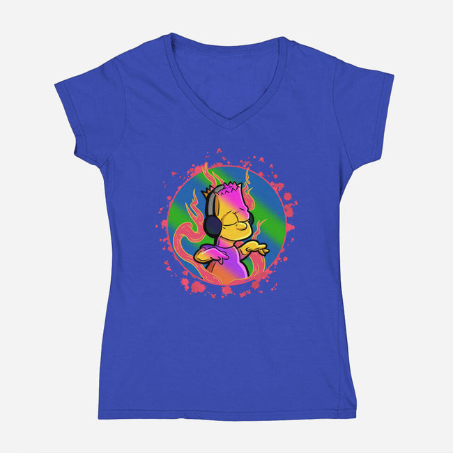 Music In My Soul-Womens-V-Neck-Tee-nickzzarto